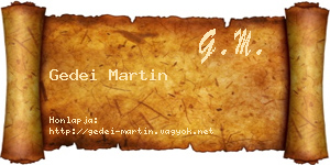 Gedei Martin névjegykártya